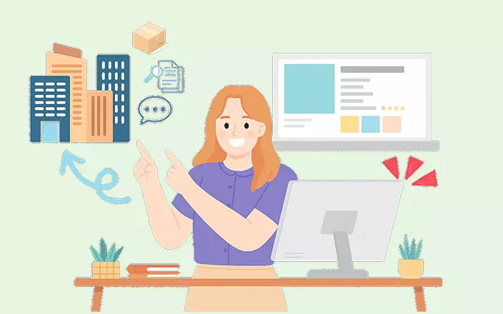 進み方を考える人物のイラスト